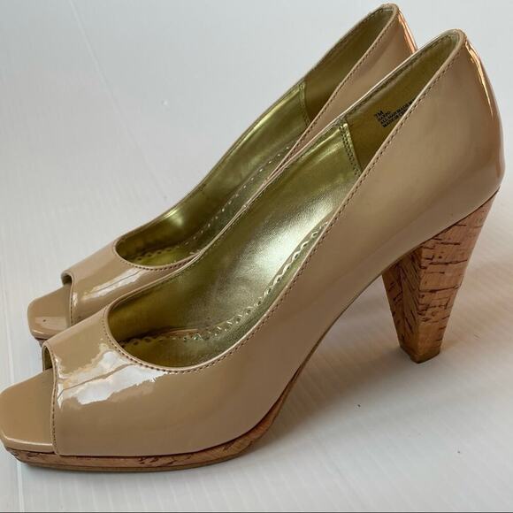 Rampage peep toe cork heel nude - Picture 2 of 12
